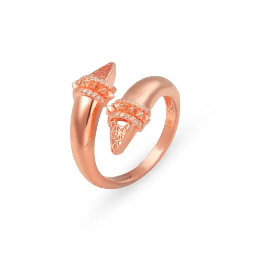 Zayan's Rose Gold-Plated Silver Ring- Double (ZC41)