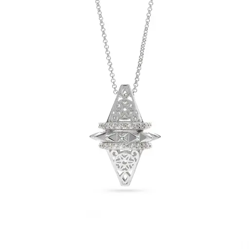 [p4325] Zayan's Silver Necklace - Large (ZC14)
