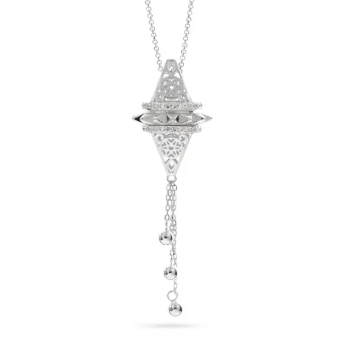 [p1565] Zayan's Silver Necklace with drops - Medium (ZC18)