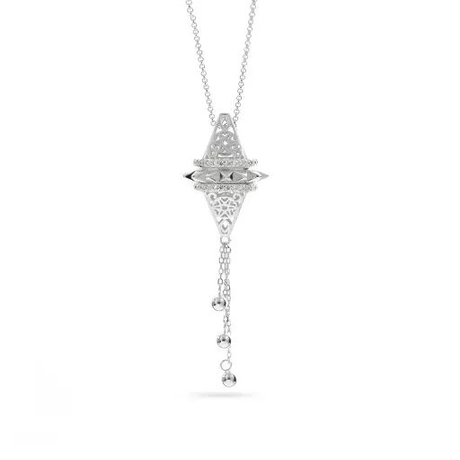 [p2243] Zayan's Silver Necklace with drops - Small (ZC15)